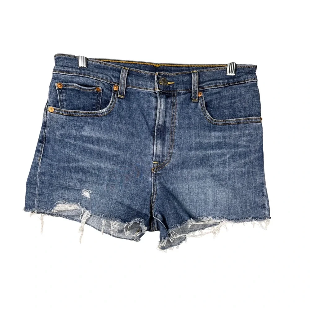 Levi's 501 Distressed Denim Shorts Frayed Cutoff Festival Size 30